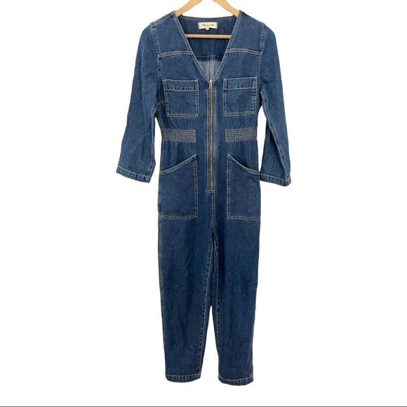 Madewell Denim Patch Pocket Coverall Jumpsuit in Afield Wash - Picture 5 of 12